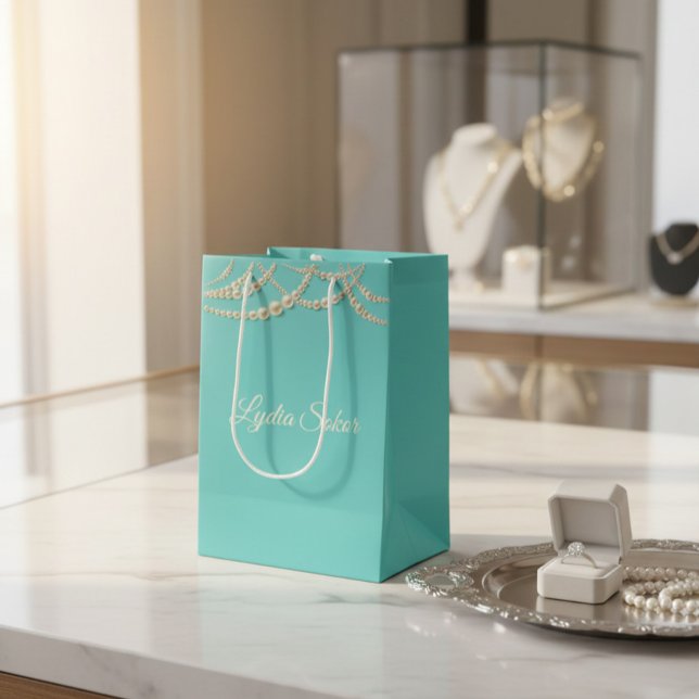 Elegant Personalised Luxury Gift Bag with Pearls  (Creator Uploaded)