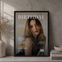 Elegant Personalised Magazine Birthday Poster