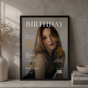 Elegant Personalised Magazine Birthday Poster