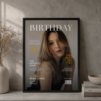 Elegant Personalised Magazine Birthday Poster