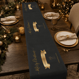 Elegant Personalised Merry Christmas Table Runner
