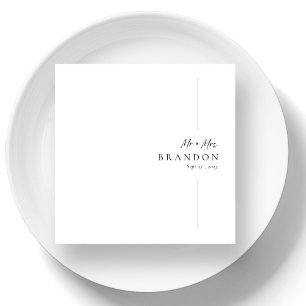 Elegant Personalised Minimalist Mr. & Mrs. Wedding Napkin