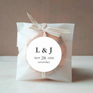 Elegant Personalised Modern Calligraphy Wedding Classic Round Sticker