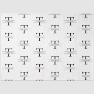 Elegant Personalised Monogram Custom Name Pattern Tissue Paper