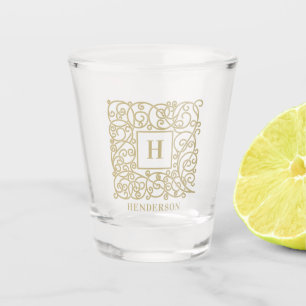 Elegant Personalised Monogram Family Name Initial Shot Glass