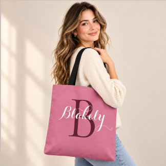 Elegant Personalised Monogram | Feminine Custom Tote Bag