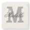 Elegant personalised monogram letter stone coaster
