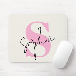 Elegant Personalised Monogram Mouse Pad