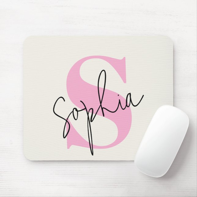Elegant Personalised Monogram Mouse Pad (With Mouse)