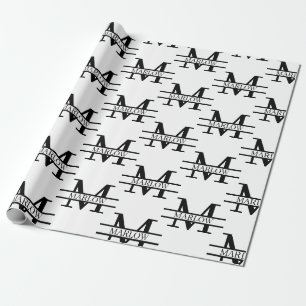 Elegant Personalised Monogram Name Custom  Wrapping Paper