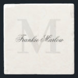 Elegant Personalised Monogram Script Name Classic  Stone Coaster<br><div class="desc">Elegant Personalised Monogram Script Name Classic Stone Coaster. Happy customising,  Frankie   Marlow.</div>