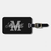 Elegant personalised monogram travel luggage tag