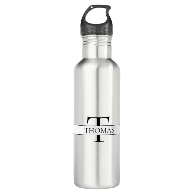 Elegant Personalised Monogrammed Custom Name 710 Ml Water Bottle (Front)