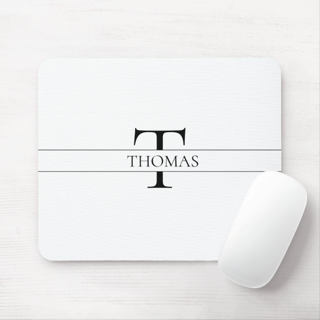 Elegant Personalised Monogrammed Custom Name Mouse Mat (With Mouse)