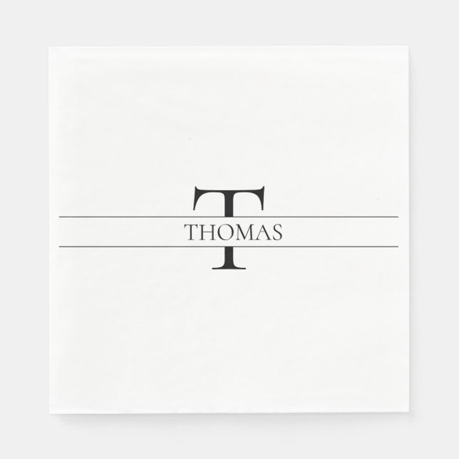Elegant Personalised Monogrammed Custom Name Napkin (Front)