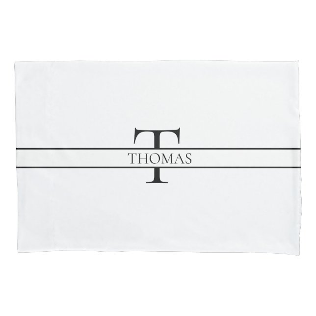 Elegant Personalised Monogrammed Custom Name Pillowcase (Front)