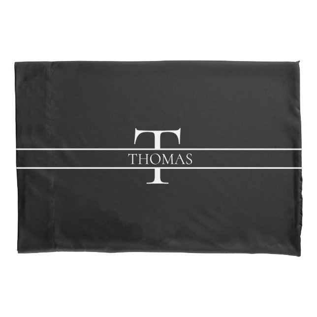Elegant Personalised Monogrammed Custom Name  Pillowcase (Front)