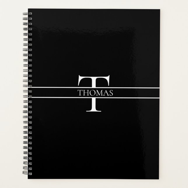 Elegant Personalised Monogrammed Custom Name  Planner (Front)