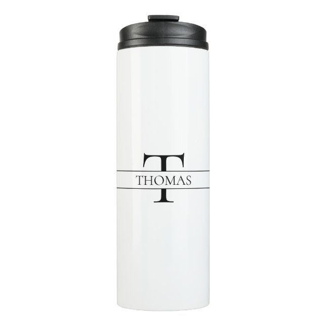 Elegant Personalised Monogrammed Custom Name Thermal Tumbler (Front)