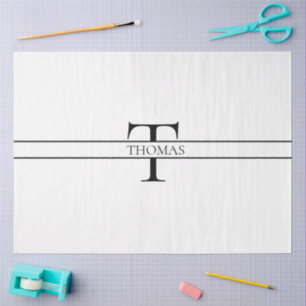 Elegant Personalised Monogrammed Custom Name Tissue Paper