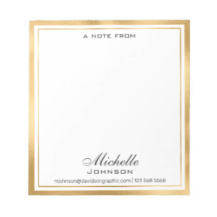 Elegant Personalised Name From The Desk Of Notep Notepad