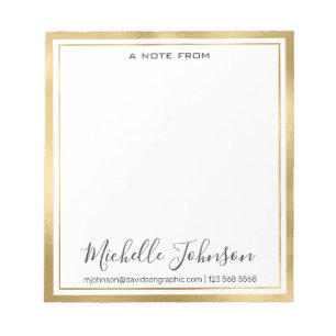 Elegant Personalised Name From The Desk Of Notepad