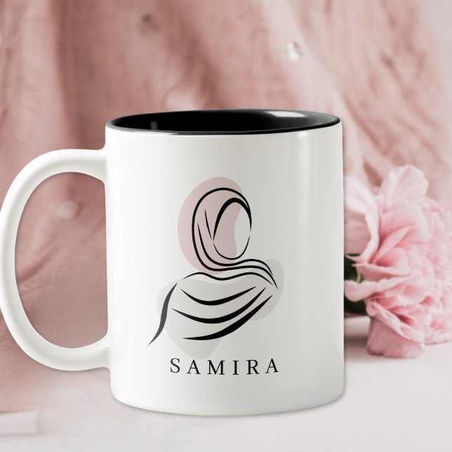 Elegant Personalised Name Hijab Mug | Quran 7:26 (Alhamdulillah 🤍 A meaningful gift of faith and elegance—personalised just for her.)