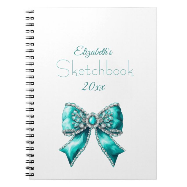 Elegant Personalised Name Notebook with Bow (Front)