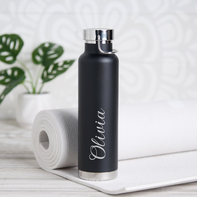 Elegant Personalised Name Script Water Bottle (Yoga (Rotated))