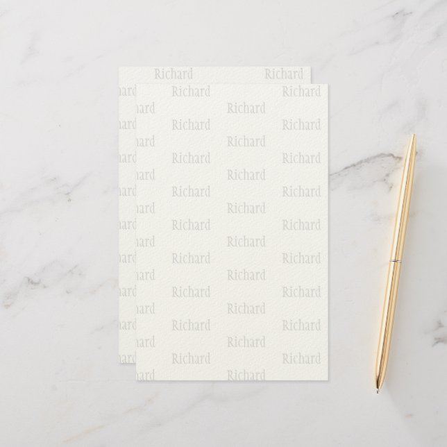 Elegant Personalised Name  Stationery (Front/Back In Situ)