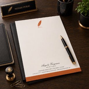 Elegant Personalised Notary Public Custom Letterhead