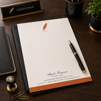 Elegant Personalised Notary Public Custom Letterhead