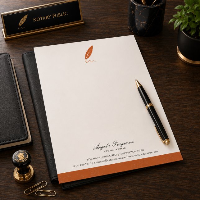 Elegant Personalised Notary Public Custom Letterhead (Creator Uploaded)