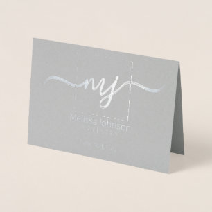 Elegant personalised  note foil card