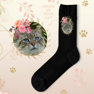 Elegant Personalised Pet Photo Black Socks