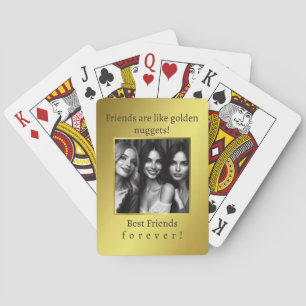 Elegant Personalised Photo on Golden Gradient Playing Cards