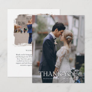 Elegant Personalised Photo Wedding Thank You Card
