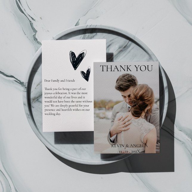 Elegant Personalised Photo Wedding Thank You Card (Creator Uploaded)