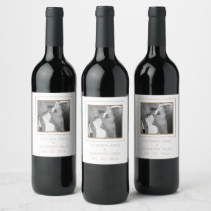 Elegant Personalised Photo Wine Label