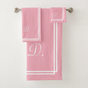Elegant Personalised Pink Bath Towel Set