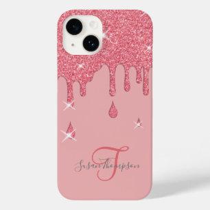 Elegant Personalised Pink Effect Sparkles Case-Mate iPhone 14 Case