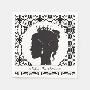 Elegant Personalised Princess Silhouette Napkins