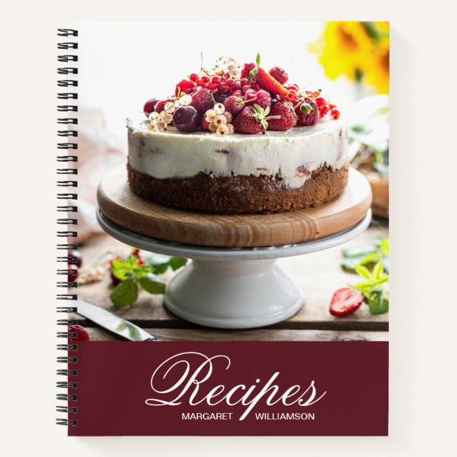 Elegant Personalised Recipe Notebook (Front)