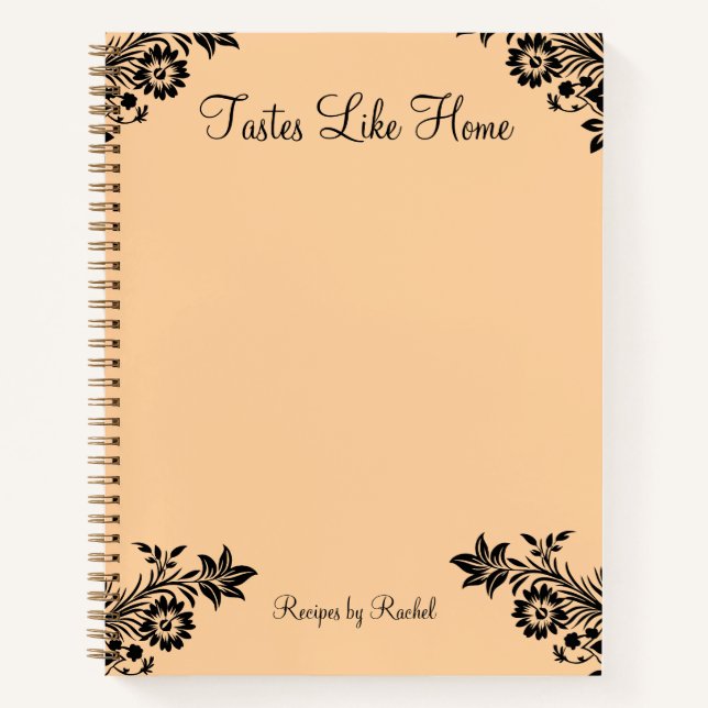 Elegant Personalised Recipe Spiral Notebook (Front)