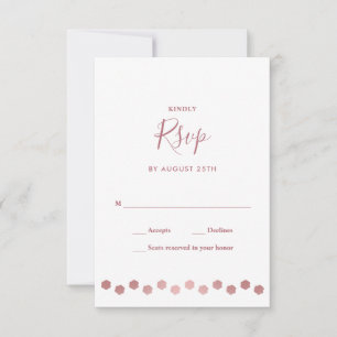 Elegant Personalised Rose Gold Dog Pet Wedding  RSVP Card
