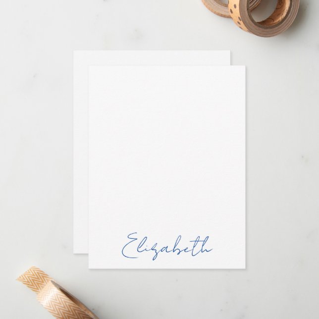 Elegant Personalised Script Name Note Cards (Front/Back In Situ)
