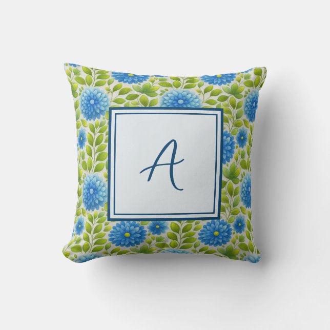 Elegant Personalised Stylish Romantic Floral Chic Cushion (Front)