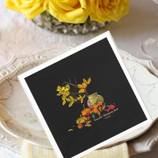 Elegant Personalised Thanksgiving Painting Napkin (Creator Uploaded)