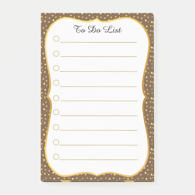 Elegant Personalised To Do List Post-it Notes (Front)
