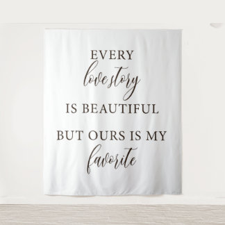 Elegant Personalised Wedding Backdrop Tapestry